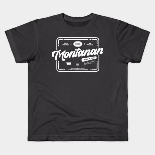 Original Montanan White Stamp Fun and Cool Vintage Print Kids T-Shirt